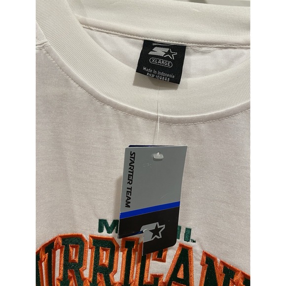 Vintage University of Miami Hurricanes Starter Long Sleeve Shirt Men's‎ XL New - Picture 6 of 10